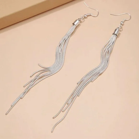 Pretty New Silver Tassel Earrings - Picture 1 of 5